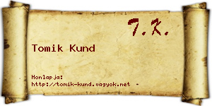 Tomik Kund névjegykártya